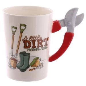 Image of Garden Secateurs Shaped Handle Ceramic Mug