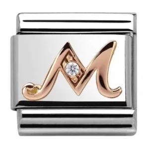 Image of Nomination CLASSIC Rose Gold Letter M Charm 430310/13
