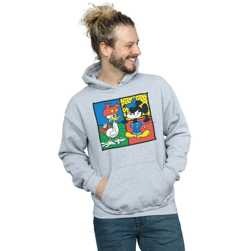 Image of Disney Men Mickey Mouse Donald Clothes Swap Hoodie in Grey Size: large Grey L Male 5059114124602