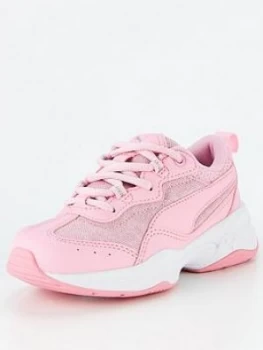 Image of Puma Cilia Mesh Glitter Childrens Trainers - Pink/White