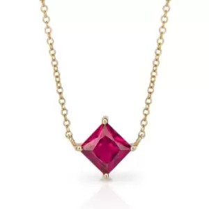 image of JG Fine Jewellery 9ct Gold Princess Cut Ruby Necklace