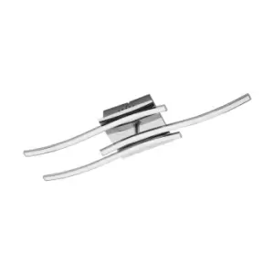 Image of Flush Ceiling Light Colour Chrome Shade White Plastic Bulb LED 3x5W Included