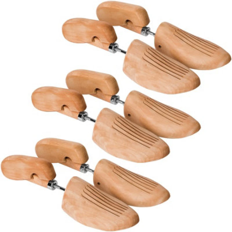 Image of Tectake Shoe Stretcher 3 Pairs - Made Of Lotus Wood, For Womens And Mens Shoes 39-41 - Brown