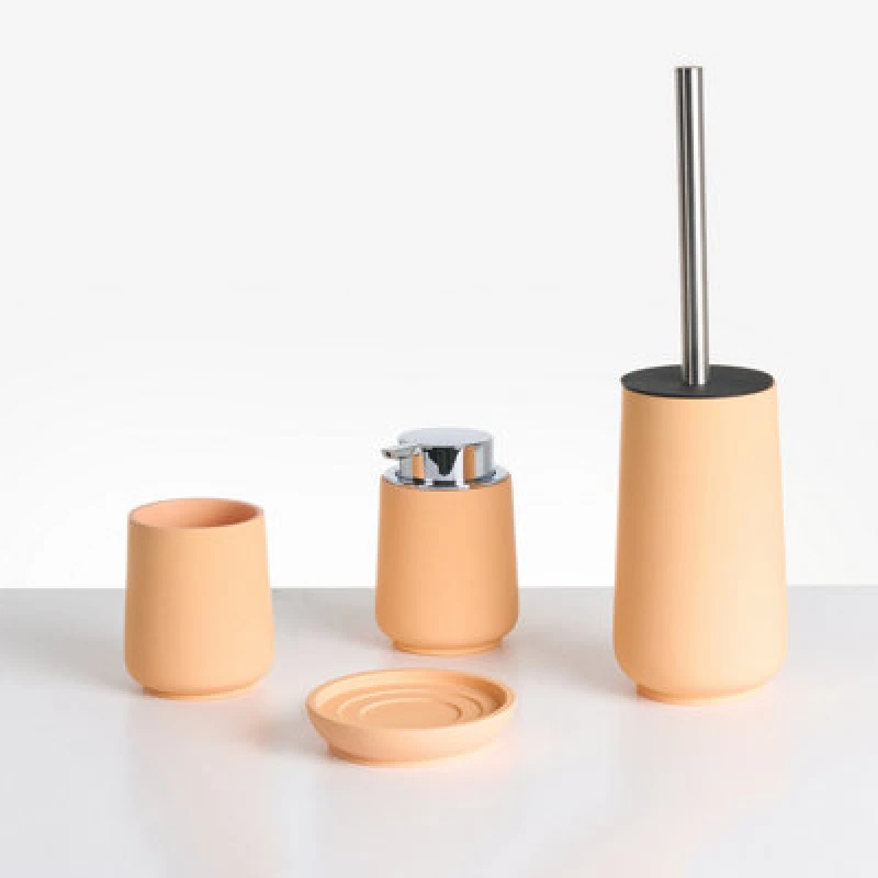 Image of Beliani 4 Piece Bathroom Accessories Set Suches Orange