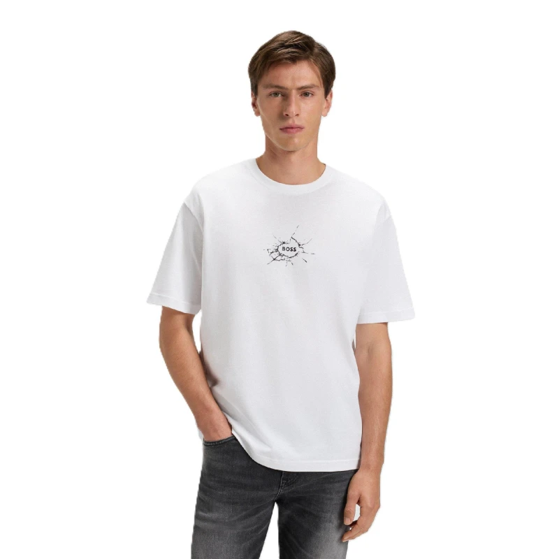 Image of Boss Mens Te Voyage Short Sleeve Polo Shirt White male S