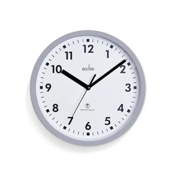 image of Acctim Nardo Radio Controlled Wall Clock 200mm Grey 74667