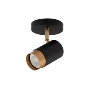 Image of Knoxville Single Spotlight Sandy black, Gold Aluminium LED GU10 1x10W - Merano