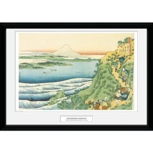 Image of Hokusai Travelers Climbing a Mountain 50 x 70 Collector Print