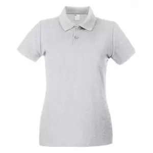 image of Womens/Ladies Fitted Short Sleeve Casual Polo Shirt (Medium) (Grey Marl)