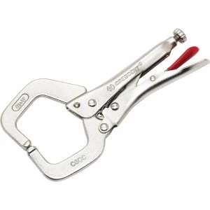 image of Crescent Locking C Clamp With Swivel Pads 150mm