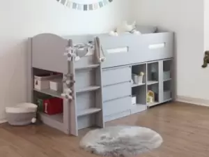 Image of Flintshire Billie 3ft Single Grey Wooden Mid-Sleeper Bed Frame