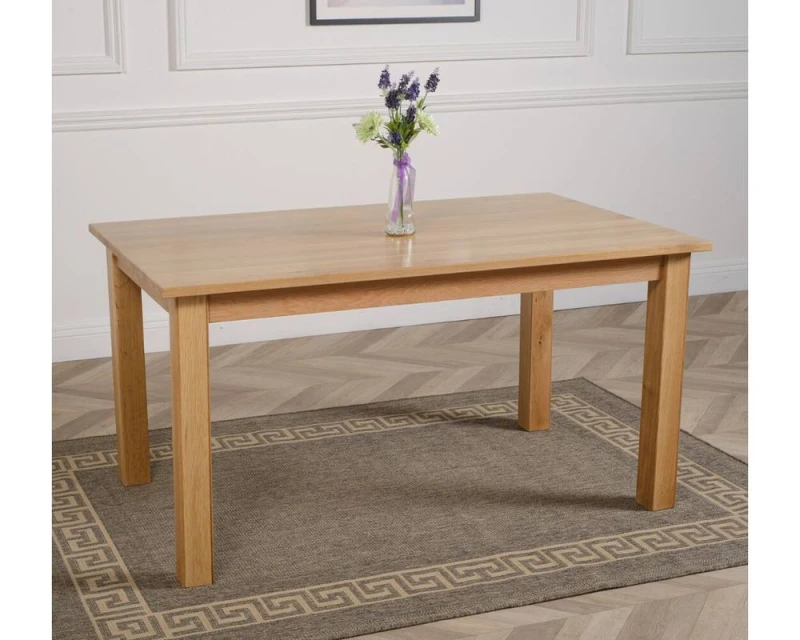Image of Thats Furniture Oslo 150 x 90cm Medium Oak Dining Table & 4 Washington Leather Chairs in Black Unisex 150 x 90 cm