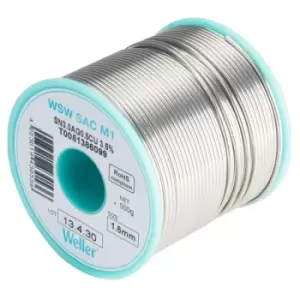 image of Weller T0051386099 Solder, 96.5/3/0.5, 217 Deg, 1.6Mm, 500G