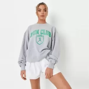 Missguided Run Club Sweatshirt - Grey