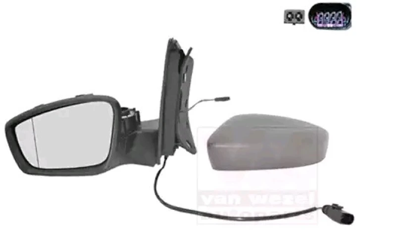 Image of VAN WEZEL 5701807 Wing mirror * HAGUS * Left, Heatable, primed Outside Mirror (50)