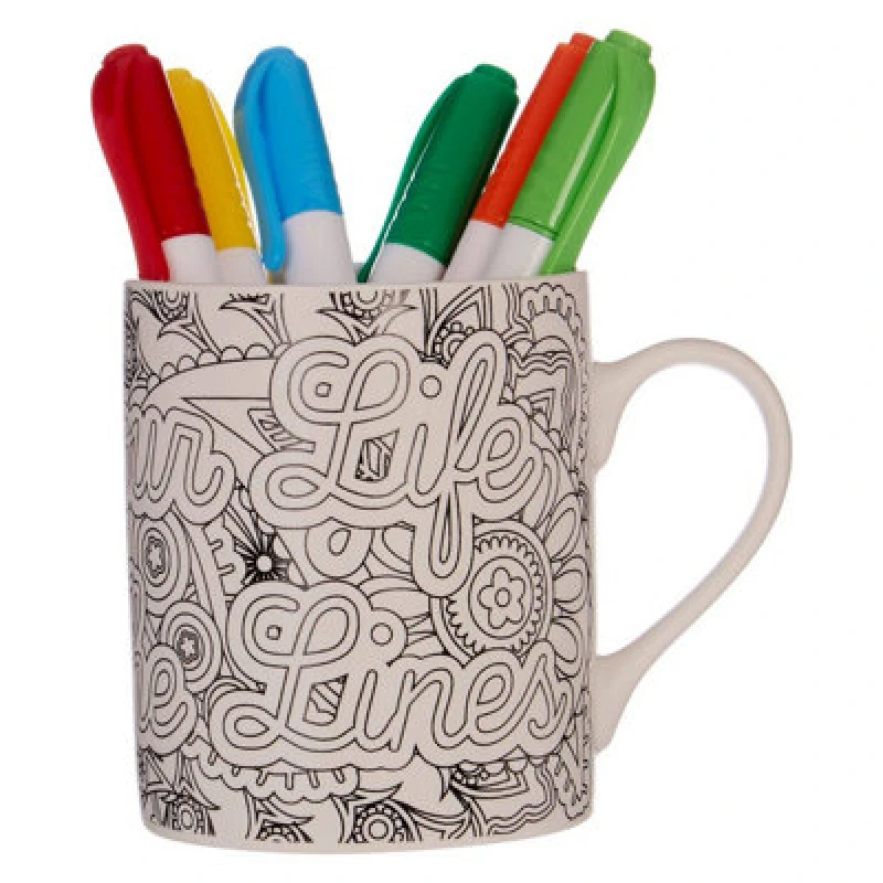 Image of Premier Housewares Colour Your Life Outside The Lines Mug Multi unisex