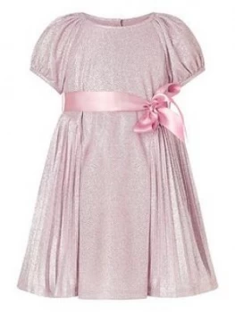 Monsoon Baby Girls Mercury Pleat Dress - Pink, Size 18-24 Months