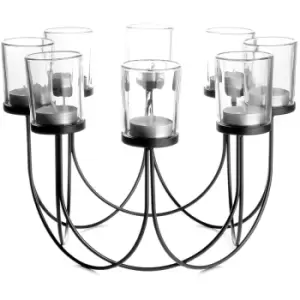 image of 8 Tealight Candle Holder Black M&W - Black