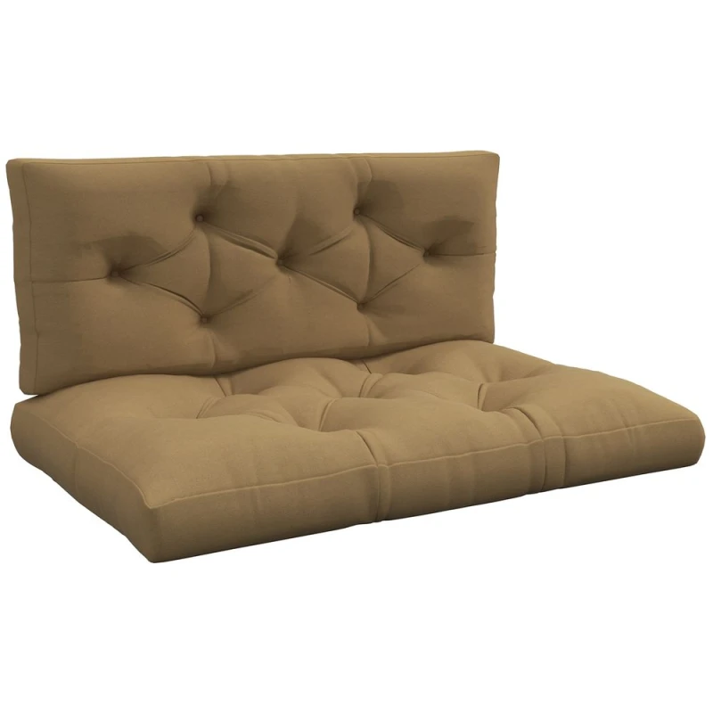 Image of Outsunny Outsunny - 2 Seater Outdoor Seat Cushions for Pallet Water Repellent Seat Pads with Back Cushion Beige 84G-366V70BG