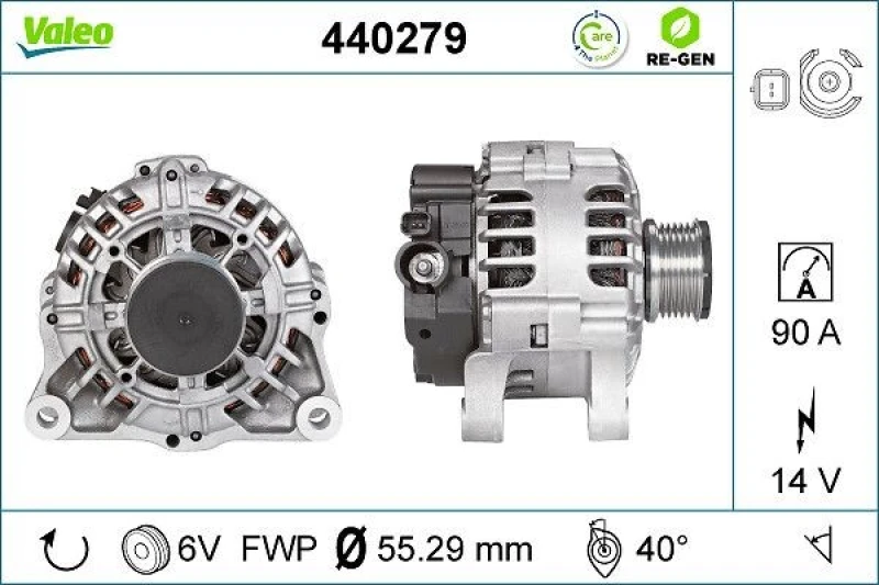 Image of VALEO 440279 Generator Alternator Charging Current: 90A, Voltage: 14V Alternator (4)