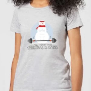 Image of All I Want For Christmas Is Gains Womens T-Shirt - Grey - 3XL
