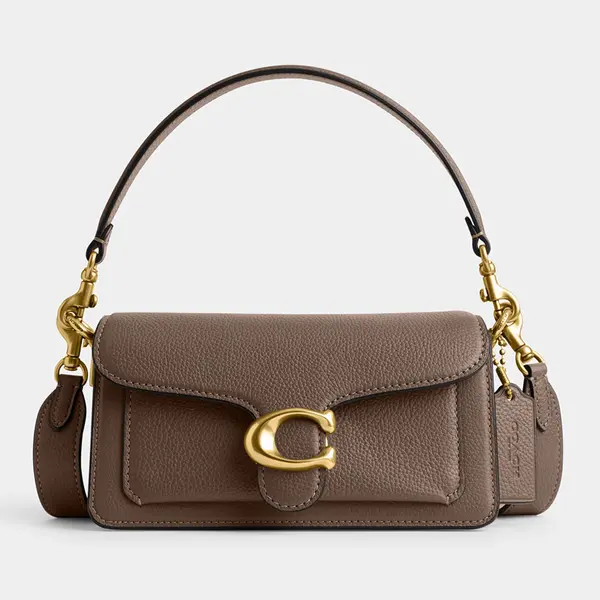 Image of Coach Tabby Pebble Leather Shoulder Bag Stone female CM546 B4CBD