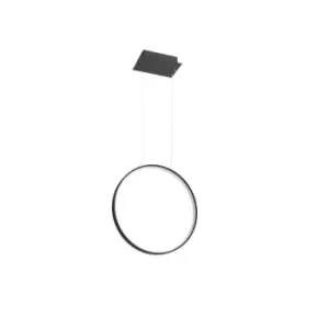 Image of Rio Integrated LED Circle Pendant Ceiling Light, Black, 3000K, 3870lm