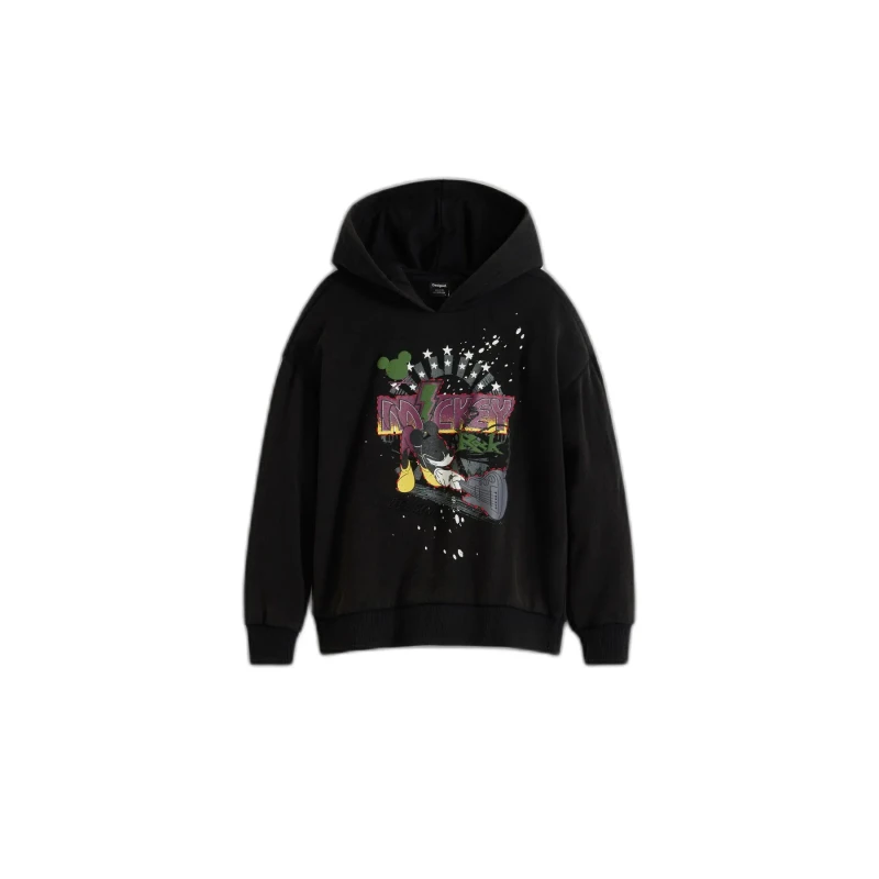 Image of Desigual Child hoodie Desigual Miky Rock Noir Male 9/10 ans