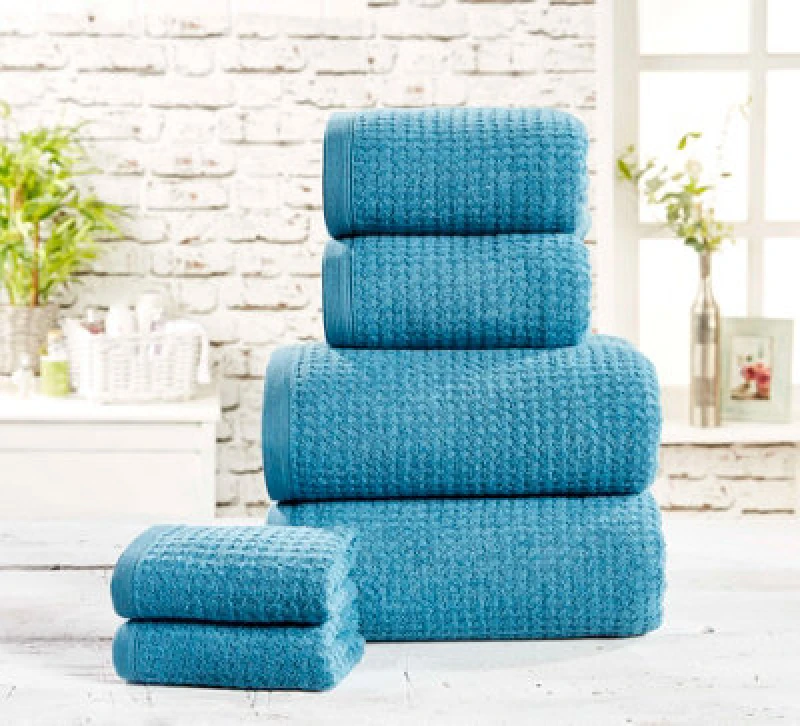 Image of Rapport Home Waffle Towel Pure Cotton Face Lagoon