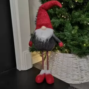 Image of Snowtime 84cm Christmas Plush Red & Grey Standing Gonk Long Legs & LED Illuminated Beard