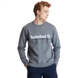 Image of Timberland Heritage Est. 1973 Crew Sweatshirt For Men In Dark Grey Dark Grey, Size XXL