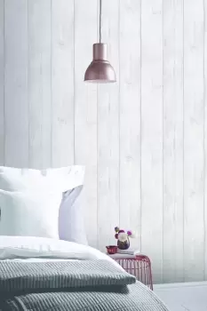 Image of Arthouse Washed Wood Wallpaper - Grey