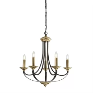 image of Belfry 5 Light Multi Arm Pendant Dark Bronze, Brown, E14