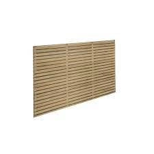 image of Forest Garden Pressure Treated Contemporary Double Slatted Fence Panel 1.8m x 1.5m