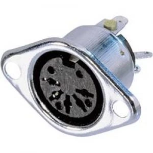 Image of DIN connector Sleeve socket straight pins Number of pins 3 Silver Neutrik NYS324