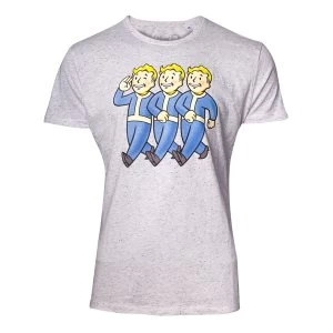 Image of Fallout - Three Vault Boys Mens Large T-Shirt - White
