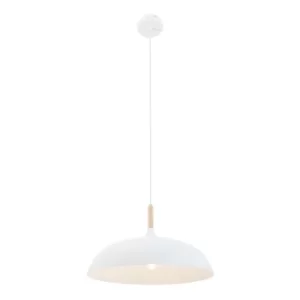 image of Bjorr Dome Pendant Ceiling Lights White Matt, Wood Clear