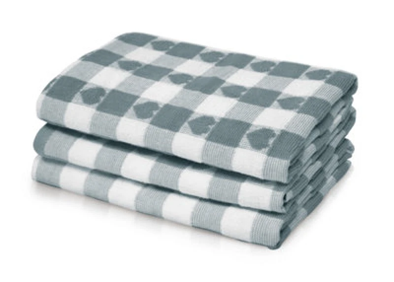 Image of Kitchen Trends Jacquard Hearts Pattern Easy Care Tea Towels, Pack of 3 in Grey Size: 3 Pack Grey Unisex 3 Pack