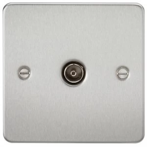 image of 10 PACK - Flat Plate 1G TV Outlet (non-isolated) - Brushed Chrome