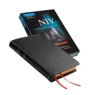 Image of niv pitt minion reference bible Black goatskin leather red letter text ni44