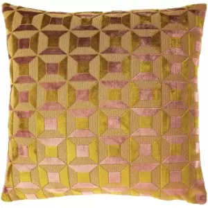 Image of Paoletti Empire Cushion Cover (One Size) (Ochre Yellow/Blush Pink) - Ochre Yellow/Blush Pink