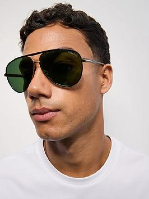 Image of TOM FORD FT1340 RUPERT-02 01N Man Sunglasses Metal Black Green Pilot Normal Black Sunglasses Man Metal