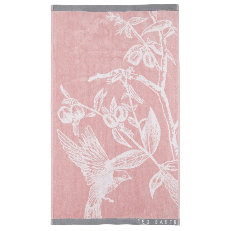 Image of Ted Baker 'Botanical Birds' Cotton Towel Pink