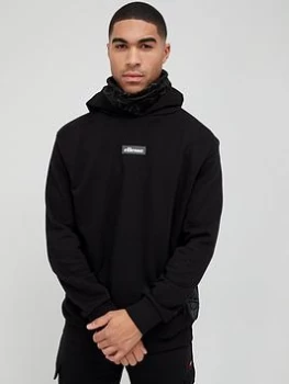 Image of Ellesse Getemi Pullover Hoodie With Snood - Black, Size L, Men