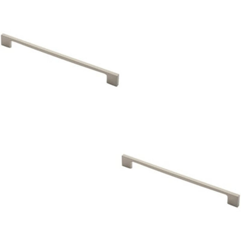 Image of Loops 2x Slim D Shape Pull Handle 290 x 9mm 256mm Fixing Centres Satin Nickel Metallics unisex