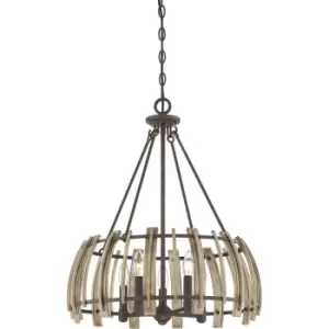 Image of 02-elstead - Suspension Wood Hollow Noire rustique 62,5 Cm