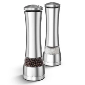 image of Morphy Richards Electronic Salt and Pepper Mill Set - Stainless Steel