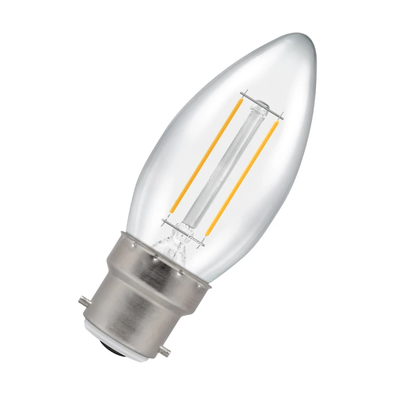 Image of Crompton Lamps LED Candle 2.2W B22 Dimmable Filament Warm White Clear (25W Eqv)