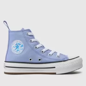 Converse Purple All Star Hi Eva Lift Girls Junior Trainers