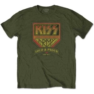 Image of KISS - Loud & Proud Mens Large T-Shirt - Military Green